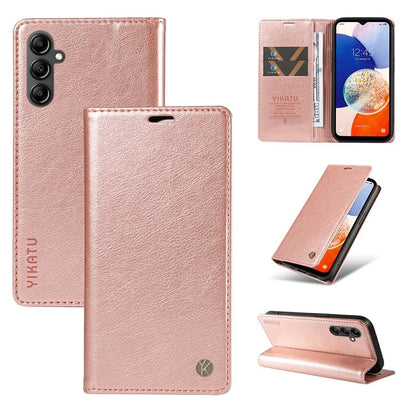 YIKATU YK-006 For Samsung Galaxy A24 4G (162.1 X 77.6 X 8.3mm) Phone Case Litchi Texture Leather Flip Wallet Cover
