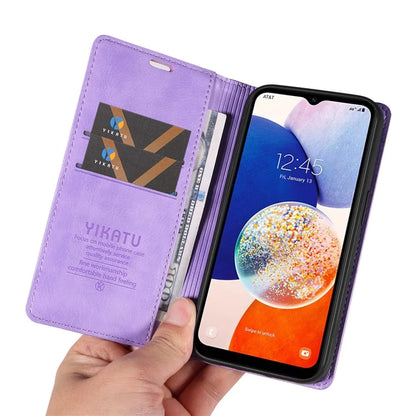 YIKATU YK-006 For Samsung Galaxy A24 4G (162.1 X 77.6 X 8.3mm) Phone Case Litchi Texture Leather Flip Wallet Cover