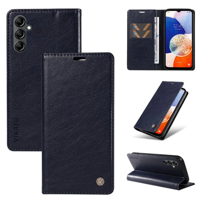 YIKATU YK-006 For Samsung Galaxy A24 4G (162.1 X 77.6 X 8.3mm) Phone Case Litchi Texture Leather Flip Wallet Cover
