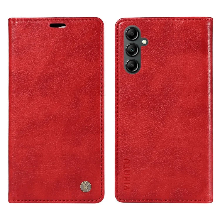 YIKATU YK-006 For Samsung Galaxy A24 4G (162.1 X 77.6 X 8.3mm) Phone Case Litchi Texture Leather Flip Wallet Cover