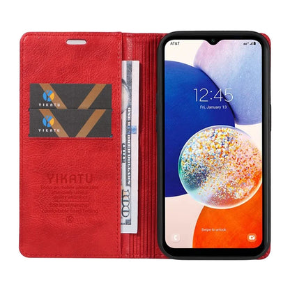 YIKATU YK-006 For Samsung Galaxy A24 4G (162.1 X 77.6 X 8.3mm) Phone Case Litchi Texture Leather Flip Wallet Cover