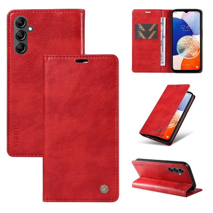 YIKATU YK-006 For Samsung Galaxy A24 4G (162.1 X 77.6 X 8.3mm) Phone Case Litchi Texture Leather Flip Wallet Cover