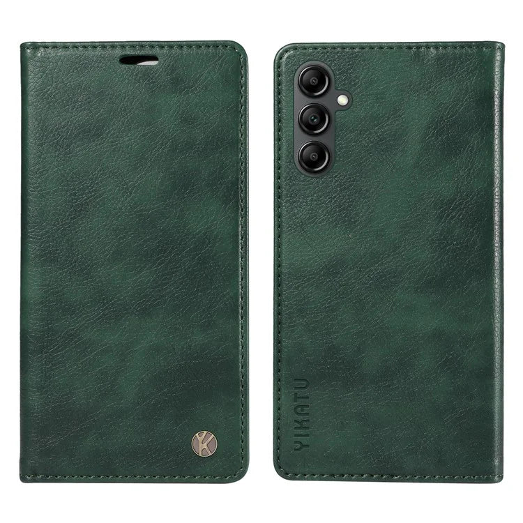 YIKATU YK-006 For Samsung Galaxy A24 4G (162.1 X 77.6 X 8.3mm) Phone Case Litchi Texture Leather Flip Wallet Cover