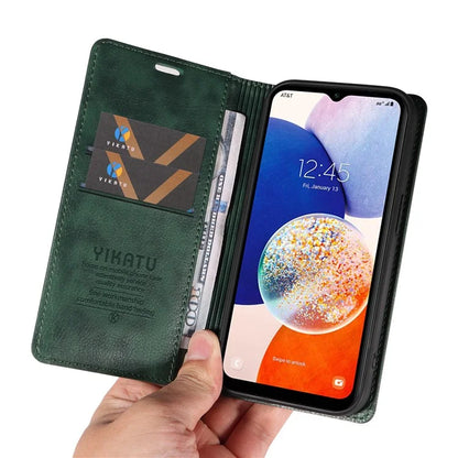 YIKATU YK-006 For Samsung Galaxy A24 4G (162.1 X 77.6 X 8.3mm) Phone Case Litchi Texture Leather Flip Wallet Cover