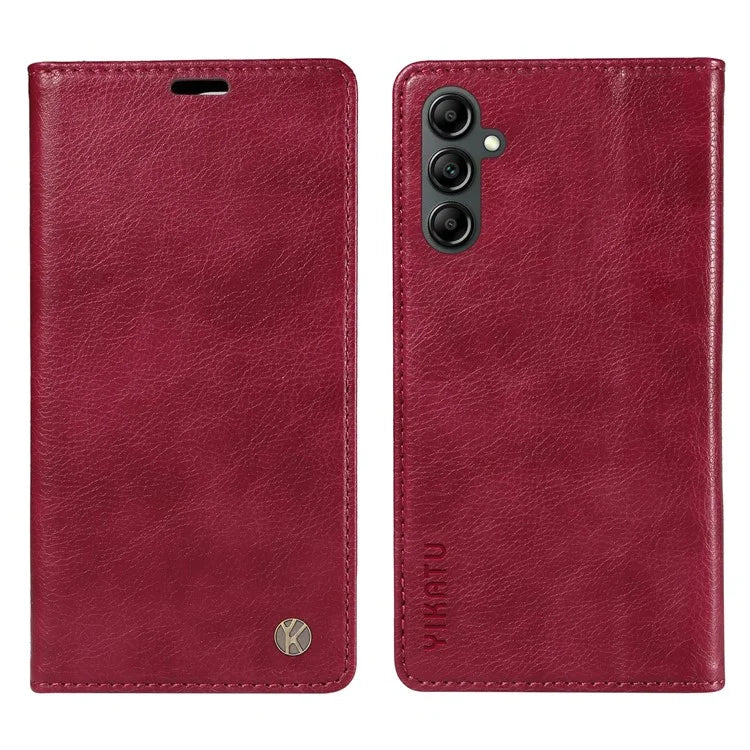 YIKATU YK-006 For Samsung Galaxy A24 4G (162.1 X 77.6 X 8.3mm) Phone Case Litchi Texture Leather Flip Wallet Cover