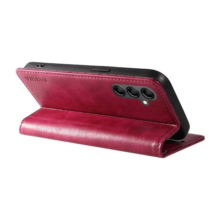 YIKATU YK-006 For Samsung Galaxy A24 4G (162.1 X 77.6 X 8.3mm) Phone Case Litchi Texture Leather Flip Wallet Cover