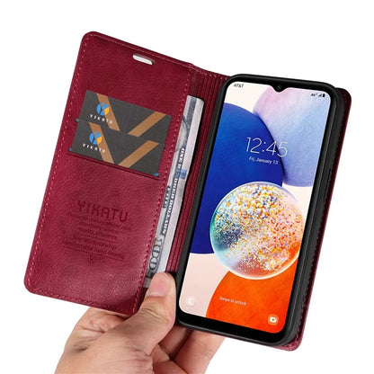YIKATU YK-006 For Samsung Galaxy A24 4G (162.1 X 77.6 X 8.3mm) Phone Case Litchi Texture Leather Flip Wallet Cover