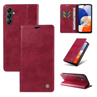 YIKATU YK-006 For Samsung Galaxy A24 4G (162.1 X 77.6 X 8.3mm) Phone Case Litchi Texture Leather Flip Wallet Cover