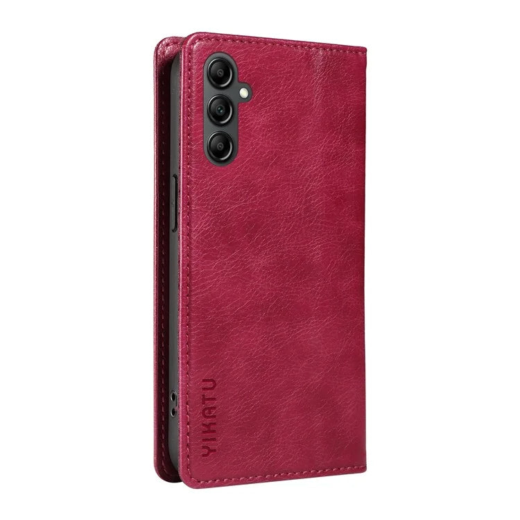 YIKATU YK-006 For Samsung Galaxy A24 4G (162.1 X 77.6 X 8.3mm) Phone Case Litchi Texture Leather Flip Wallet Cover