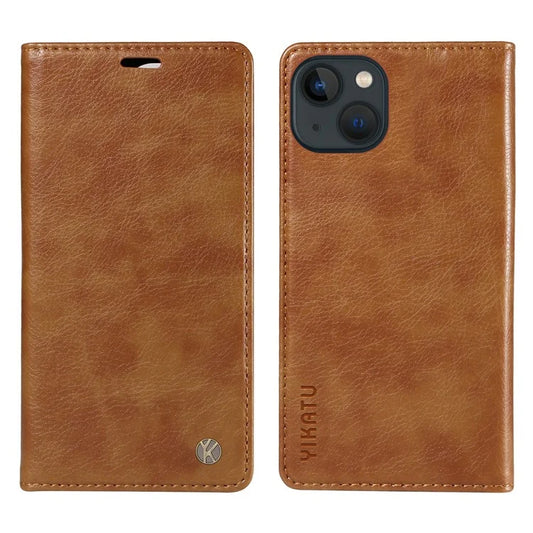YIKATU YK-006 For iPhone 13 Wallet Case Anti-Scratch Leather Phone Cover