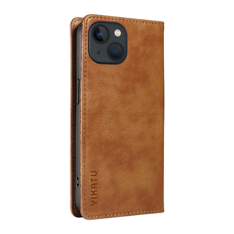 YIKATU YK-006 For iPhone 13 Wallet Case Anti-Scratch Leather Phone Cover