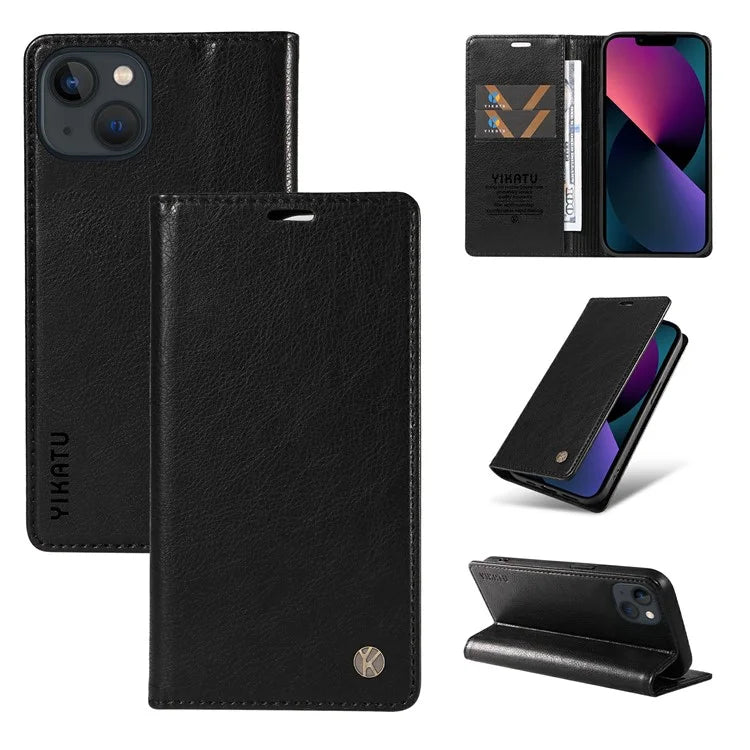 YIKATU YK-006 For iPhone 13 Wallet Case Anti-Scratch Leather Phone Cover