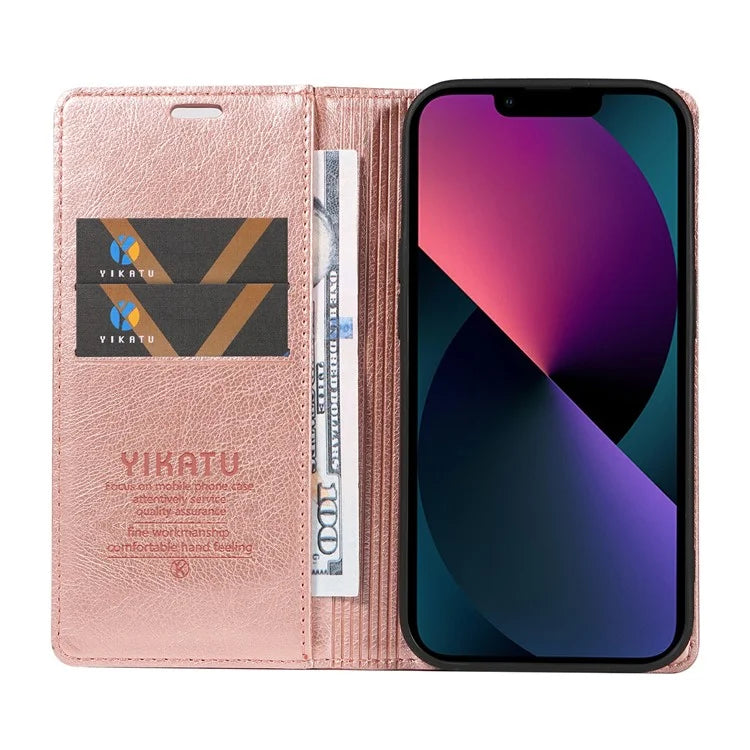 YIKATU YK-006 For iPhone 13 Wallet Case Anti-Scratch Leather Phone Cover
