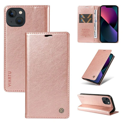 YIKATU YK-006 For iPhone 13 Wallet Case Anti-Scratch Leather Phone Cover