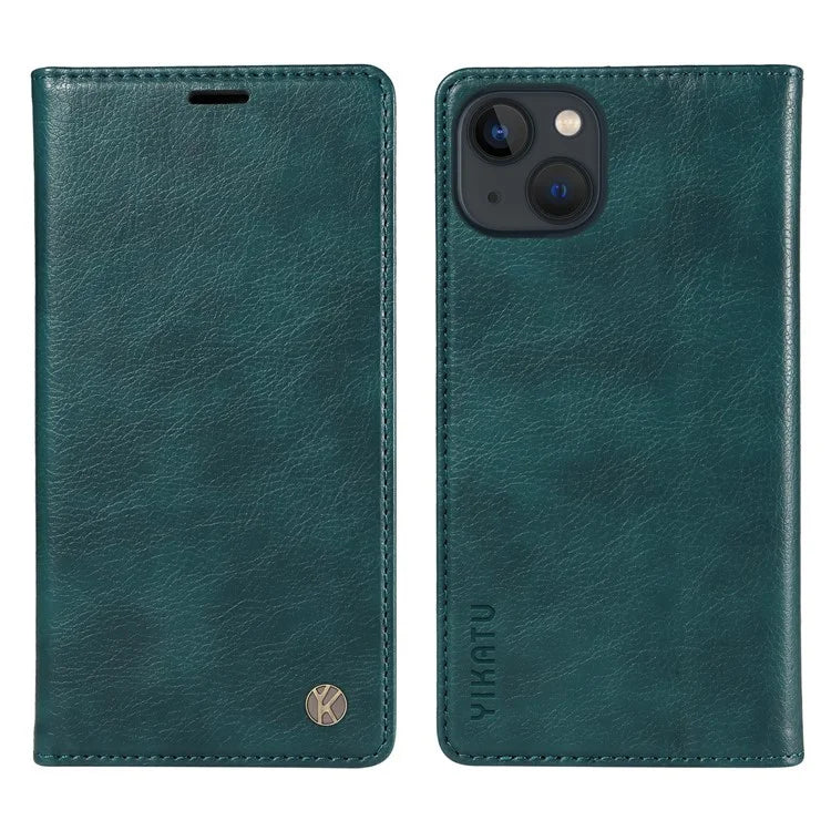 YIKATU YK-006 For iPhone 13 Wallet Case Anti-Scratch Leather Phone Cover