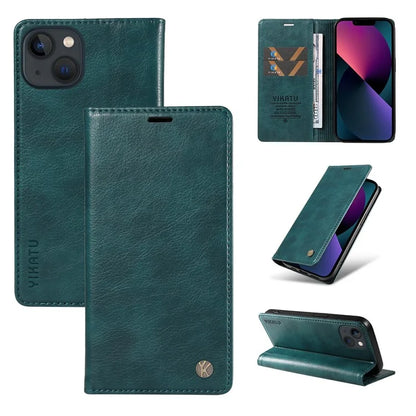 YIKATU YK-006 For iPhone 13 Wallet Case Anti-Scratch Leather Phone Cover