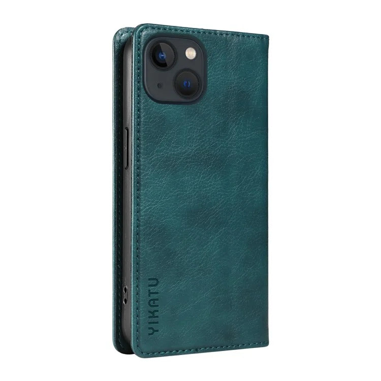YIKATU YK-006 For iPhone 13 Wallet Case Anti-Scratch Leather Phone Cover