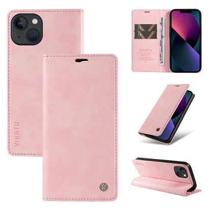 YIKATU YK-006 For iPhone 13 Wallet Case Anti-Scratch Leather Phone Cover