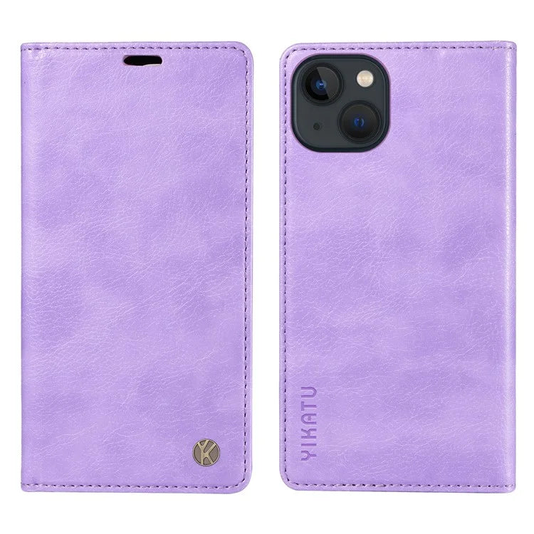 YIKATU YK-006 For iPhone 13 Wallet Case Anti-Scratch Leather Phone Cover
