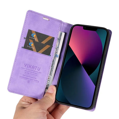 YIKATU YK-006 For iPhone 13 Wallet Case Anti-Scratch Leather Phone Cover