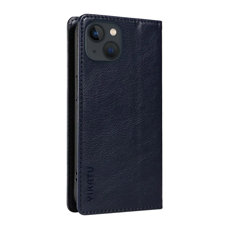YIKATU YK-006 For iPhone 13 Wallet Case Anti-Scratch Leather Phone Cover