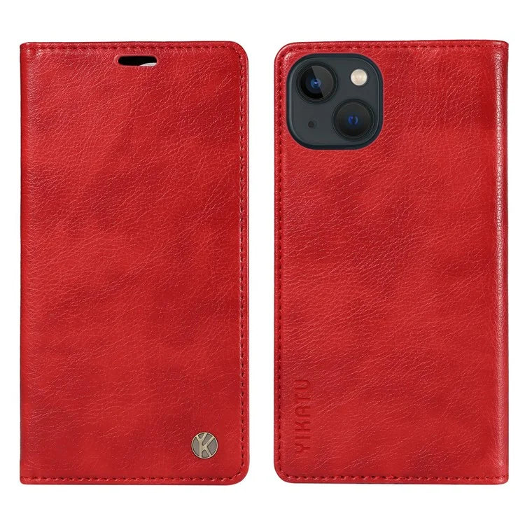 YIKATU YK-006 For iPhone 13 Wallet Case Anti-Scratch Leather Phone Cover