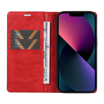 YIKATU YK-006 For iPhone 13 Wallet Case Anti-Scratch Leather Phone Cover