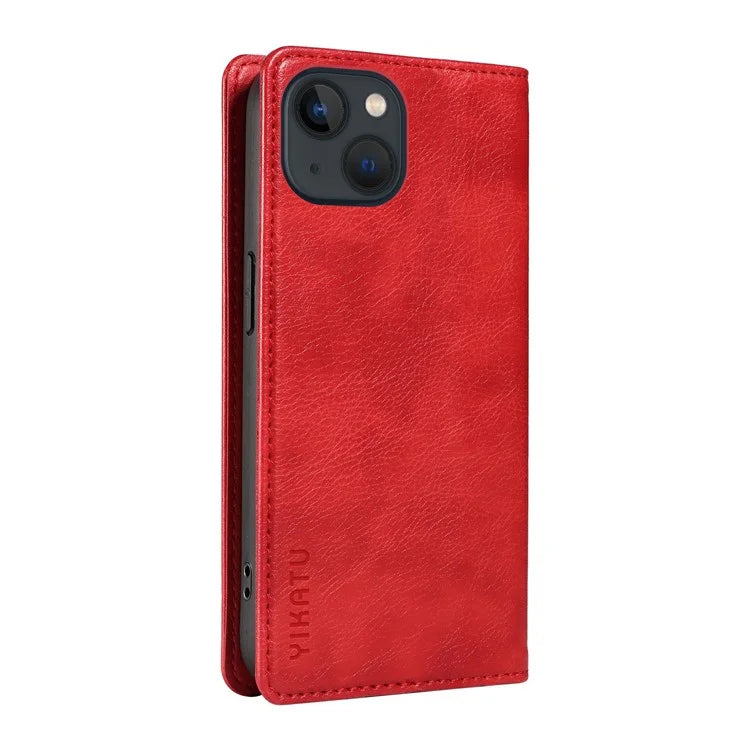 YIKATU YK-006 For iPhone 13 Wallet Case Anti-Scratch Leather Phone Cover