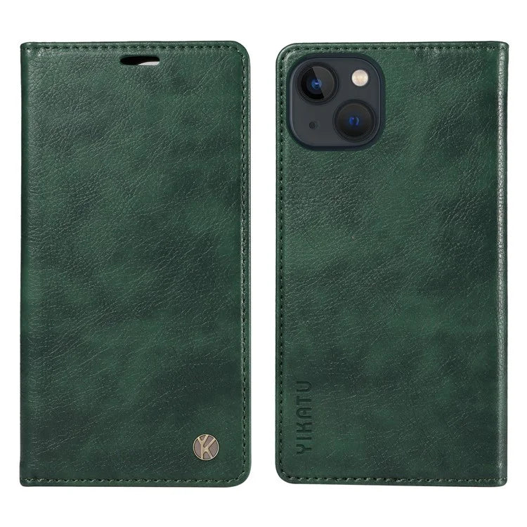 YIKATU YK-006 For iPhone 13 Wallet Case Anti-Scratch Leather Phone Cover