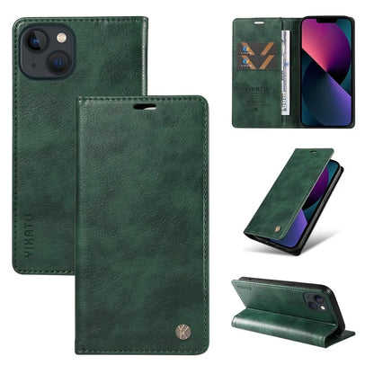 YIKATU YK-006 For iPhone 13 Wallet Case Anti-Scratch Leather Phone Cover