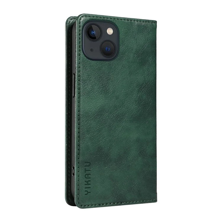 YIKATU YK-006 For iPhone 13 Wallet Case Anti-Scratch Leather Phone Cover