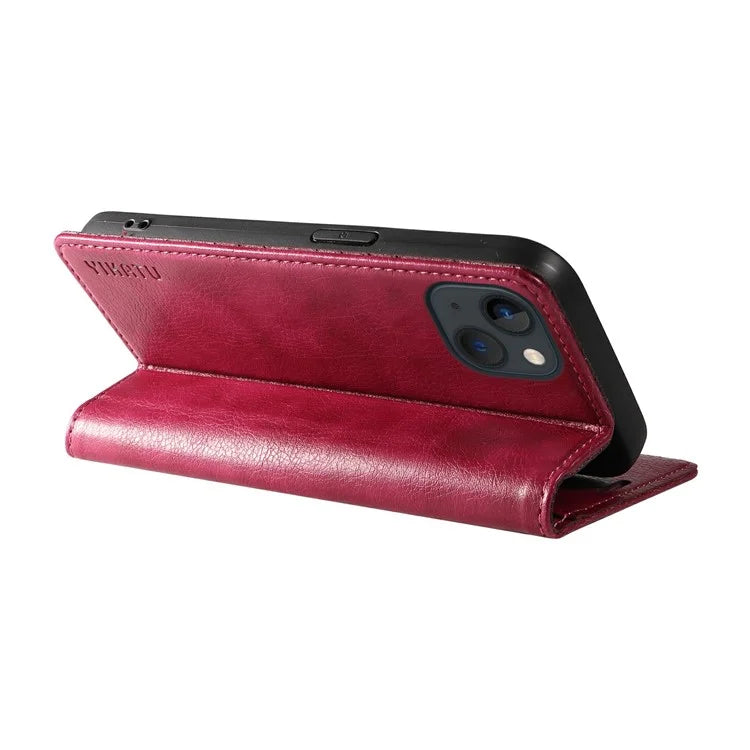 YIKATU YK-006 For iPhone 13 Wallet Case Anti-Scratch Leather Phone Cover