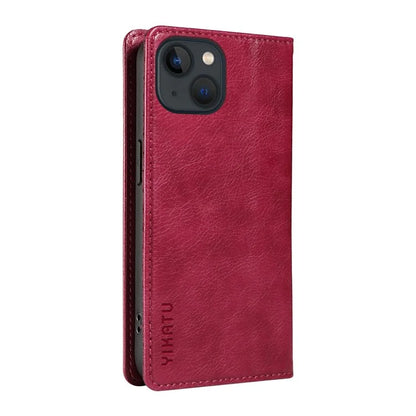 YIKATU YK-006 For iPhone 13 Wallet Case Anti-Scratch Leather Phone Cover