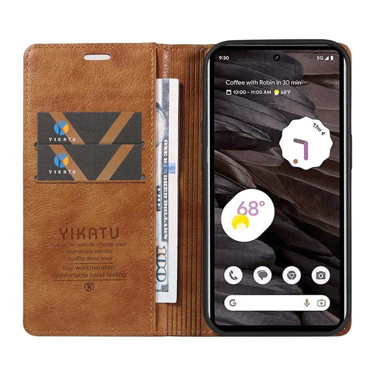 YIKATU YK-006 For Google Pixel 7a Case Protective Leather Wallet Phone Cover