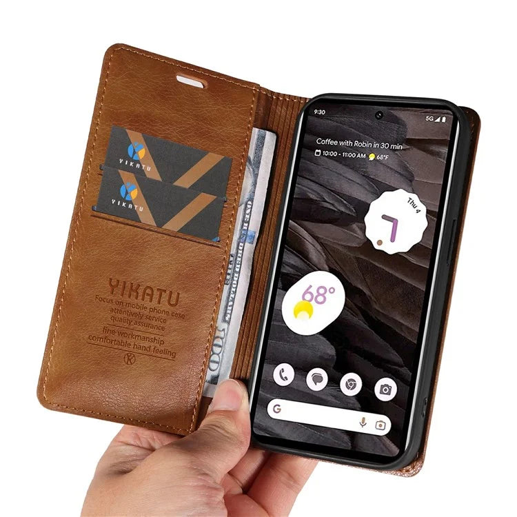 YIKATU YK-006 For Google Pixel 7a Case Protective Leather Wallet Phone Cover