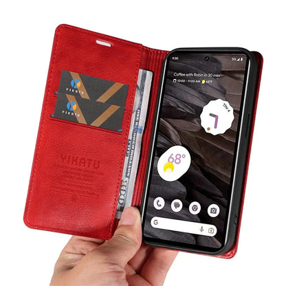 YIKATU YK-006 For Google Pixel 7a Case Protective Leather Wallet Phone Cover