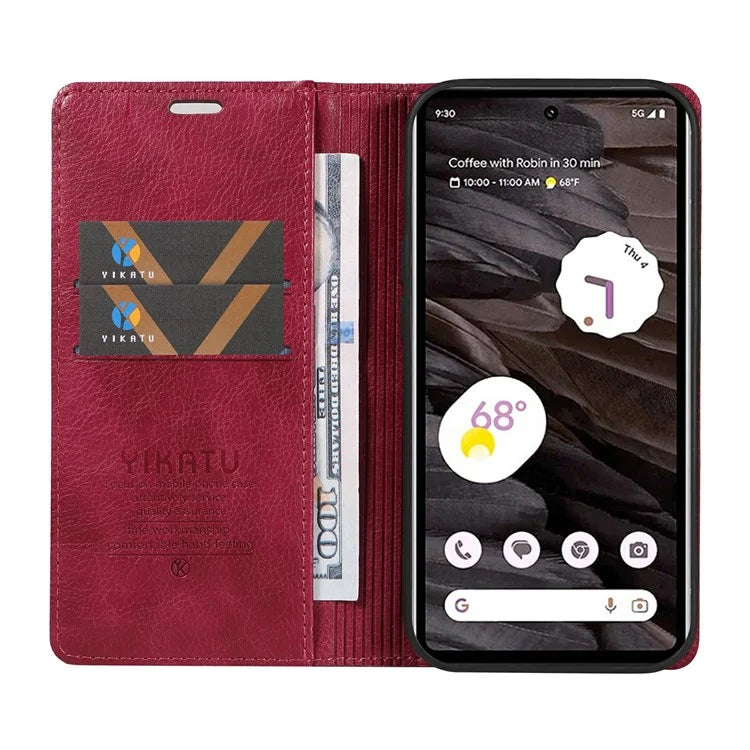 YIKATU YK-006 For Google Pixel 7a Case Protective Leather Wallet Phone Cover