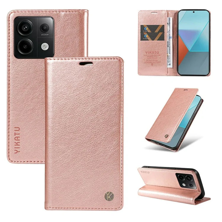 YIKATU YK-006 For Xiaomi Redmi Note 13 Pro 5G / Poco X6 5G Cell Phone Cases Magnetic Flip Wallet Cover
