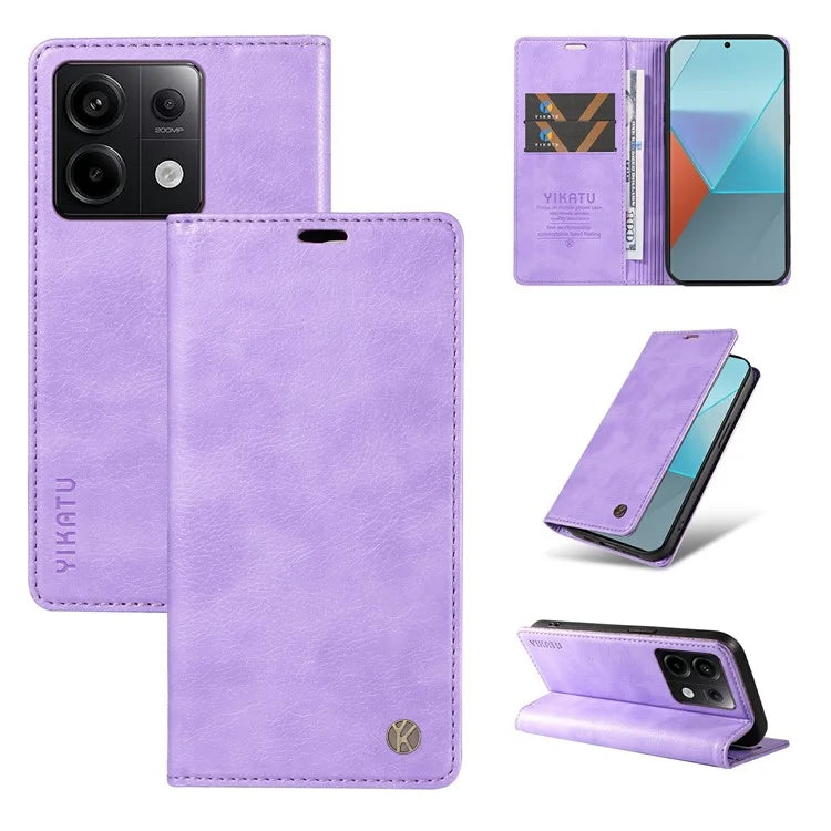 YIKATU YK-006 For Xiaomi Redmi Note 13 Pro 5G / Poco X6 5G Cell Phone Cases Magnetic Flip Wallet Cover
