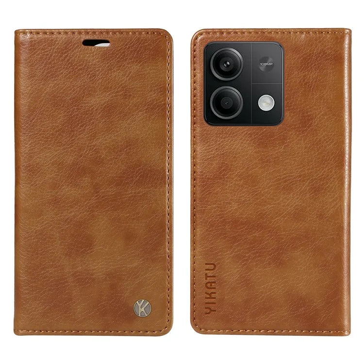YIKATU YK-006 For Xiaomi Redmi Note 13 5G Case Litchi Texture Leather Wallet Phone Cover