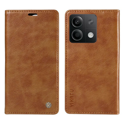 YIKATU YK-006 For Xiaomi Redmi Note 13 5G Case Litchi Texture Leather Wallet Phone Cover