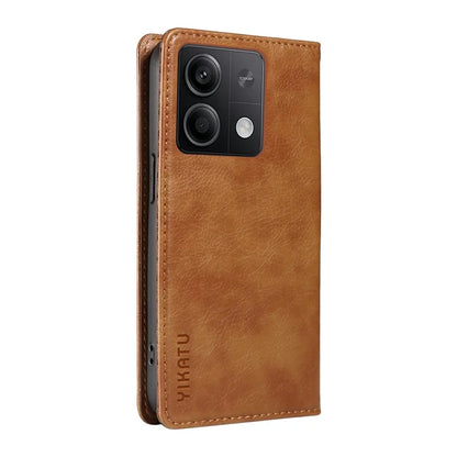 YIKATU YK-006 For Xiaomi Redmi Note 13 5G Case Litchi Texture Leather Wallet Phone Cover