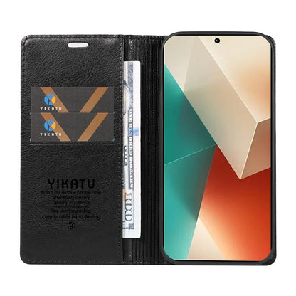 YIKATU YK-006 For Xiaomi Redmi Note 13 5G Case Litchi Texture Leather Wallet Phone Cover