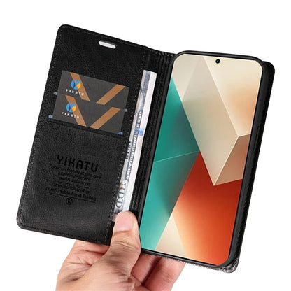 YIKATU YK-006 For Xiaomi Redmi Note 13 5G Case Litchi Texture Leather Wallet Phone Cover