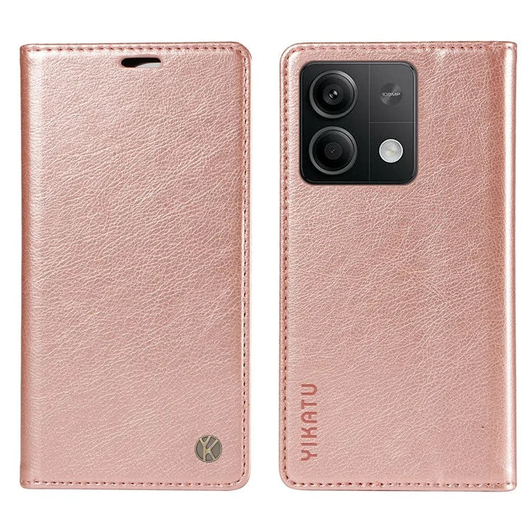 YIKATU YK-006 For Xiaomi Redmi Note 13 5G Case Litchi Texture Leather Wallet Phone Cover