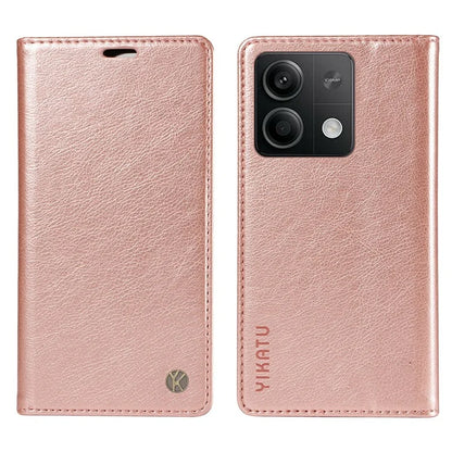 YIKATU YK-006 For Xiaomi Redmi Note 13 5G Case Litchi Texture Leather Wallet Phone Cover