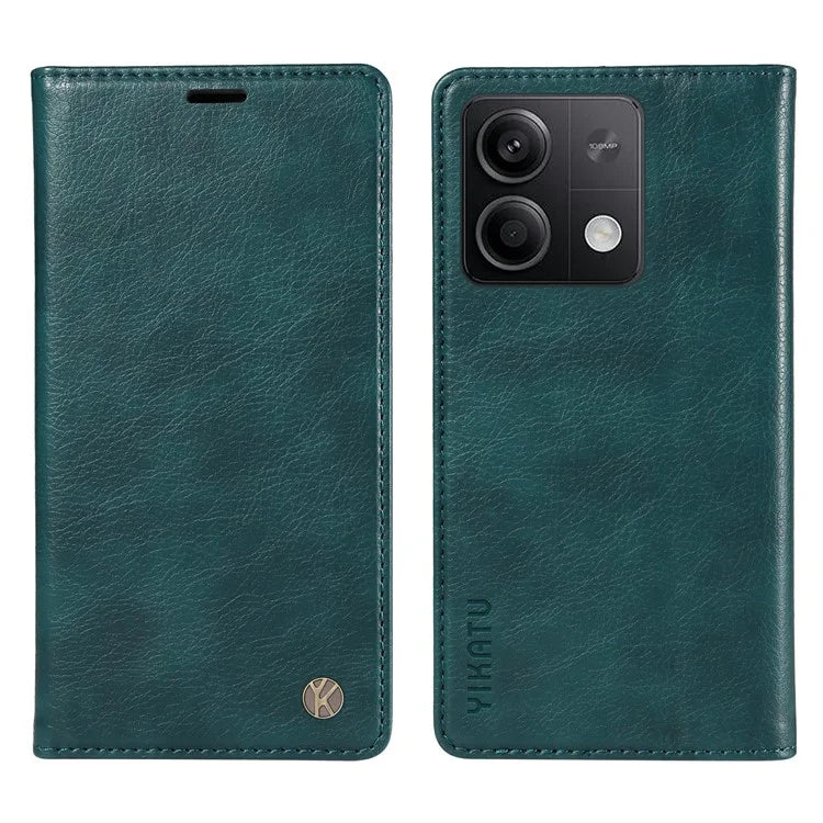 YIKATU YK-006 For Xiaomi Redmi Note 13 5G Case Litchi Texture Leather Wallet Phone Cover
