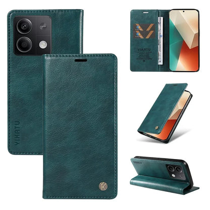 YIKATU YK-006 For Xiaomi Redmi Note 13 5G Case Litchi Texture Leather Wallet Phone Cover