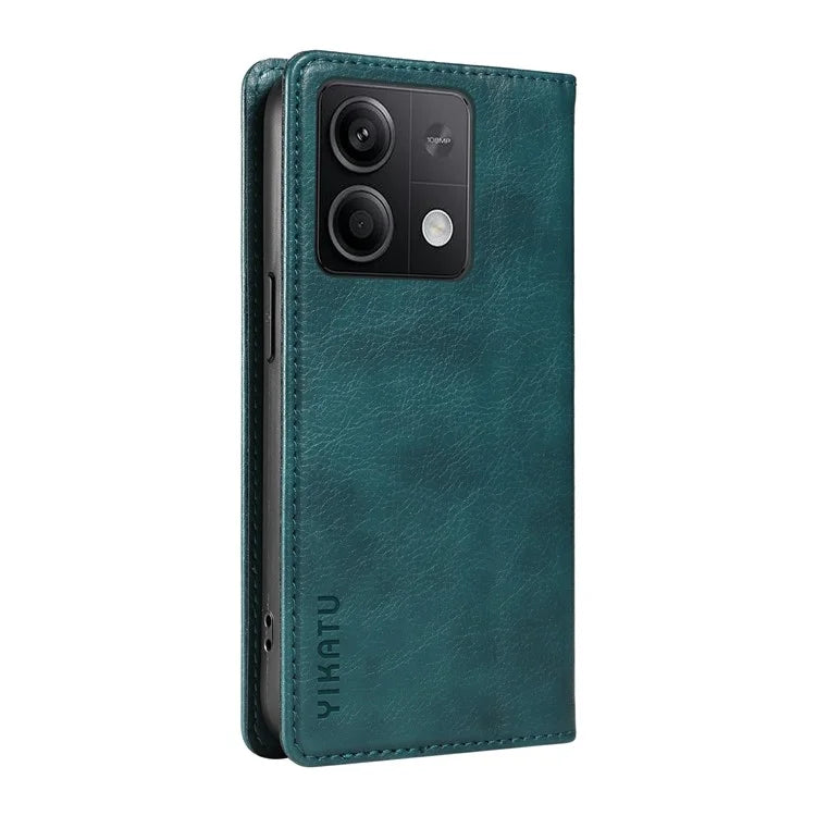 YIKATU YK-006 For Xiaomi Redmi Note 13 5G Case Litchi Texture Leather Wallet Phone Cover