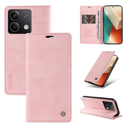 YIKATU YK-006 For Xiaomi Redmi Note 13 5G Case Litchi Texture Leather Wallet Phone Cover